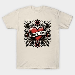 Stacy's Mom tattoo heart color variant | emo goth tattoo ink aesthetic T-Shirt